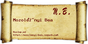 Mozolányi Bea névjegykártya